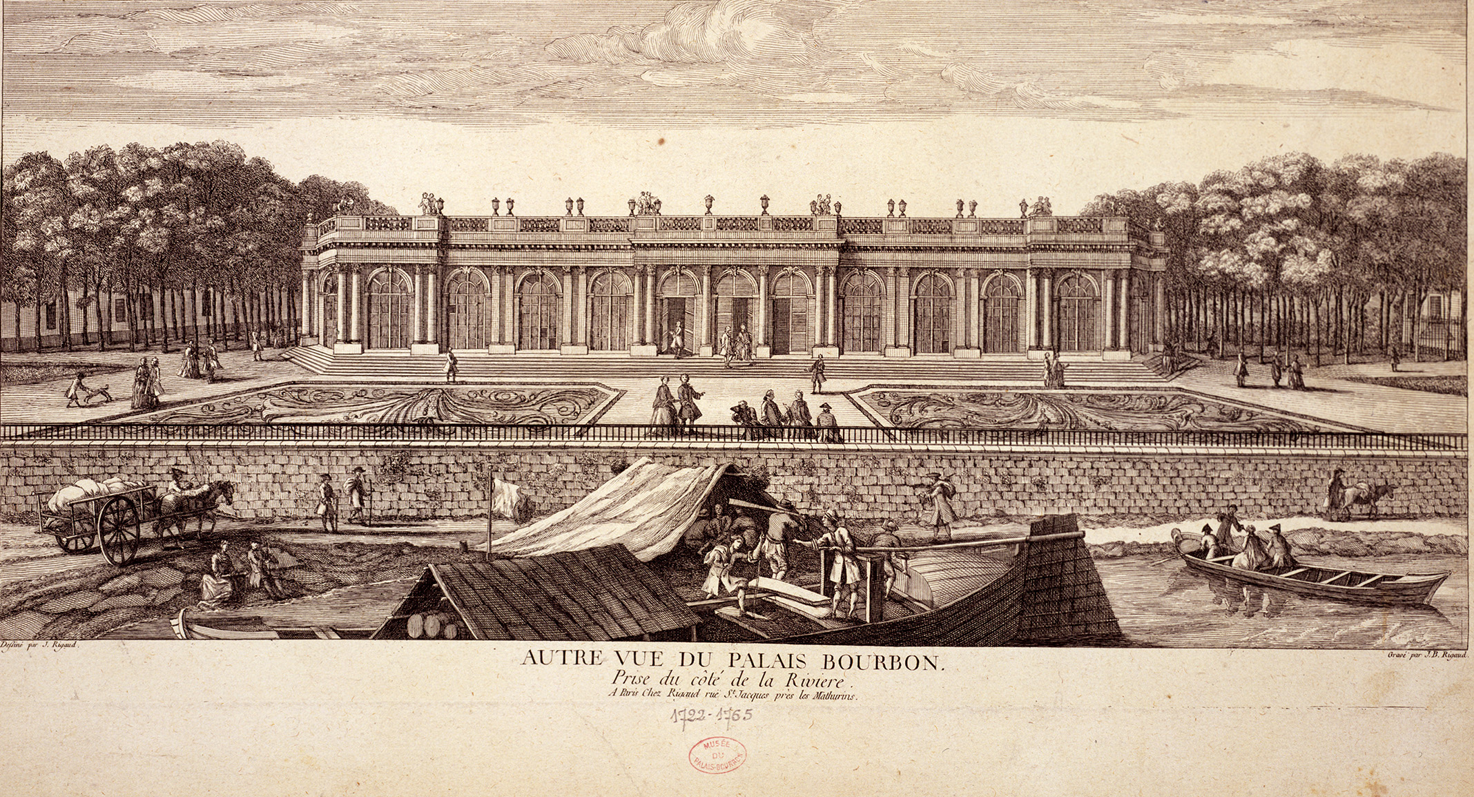 Palais Bourbon côté Seine, 1722